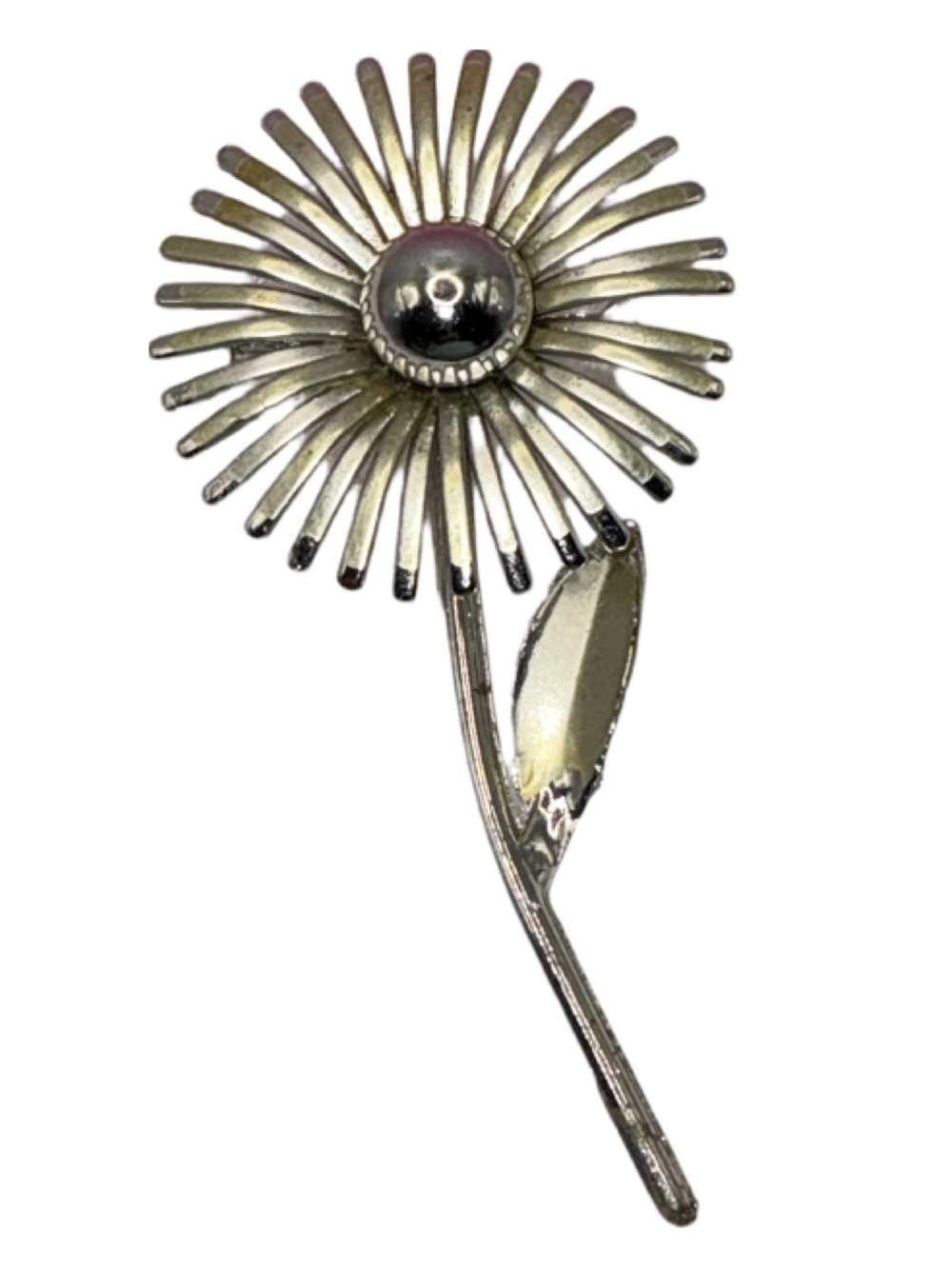 Vintage Silver Daisy Flower Brooch